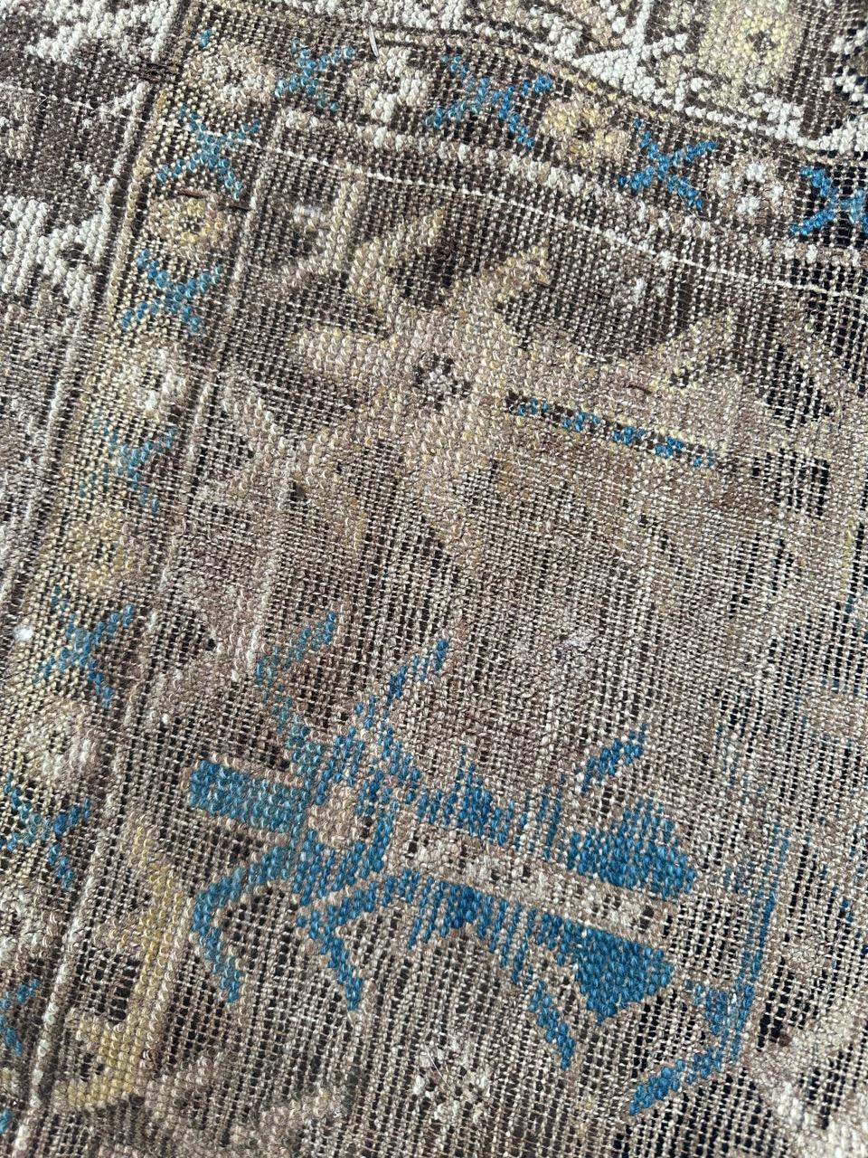 Bobyrug’s pretty antique distressed Caucasian shirvan rug For Sale 6