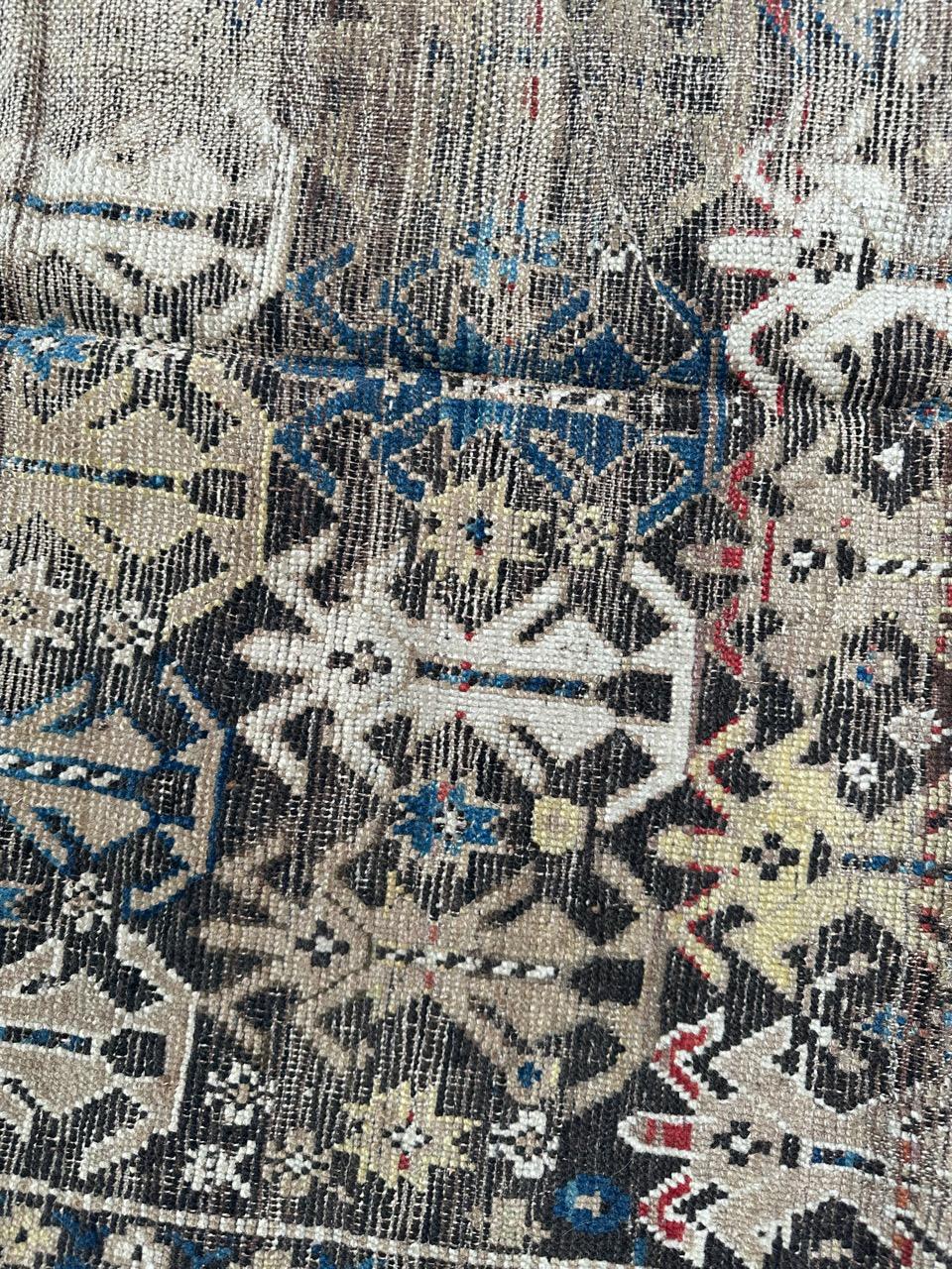 Bobyrug’s pretty antique distressed Caucasian shirvan rug For Sale 7