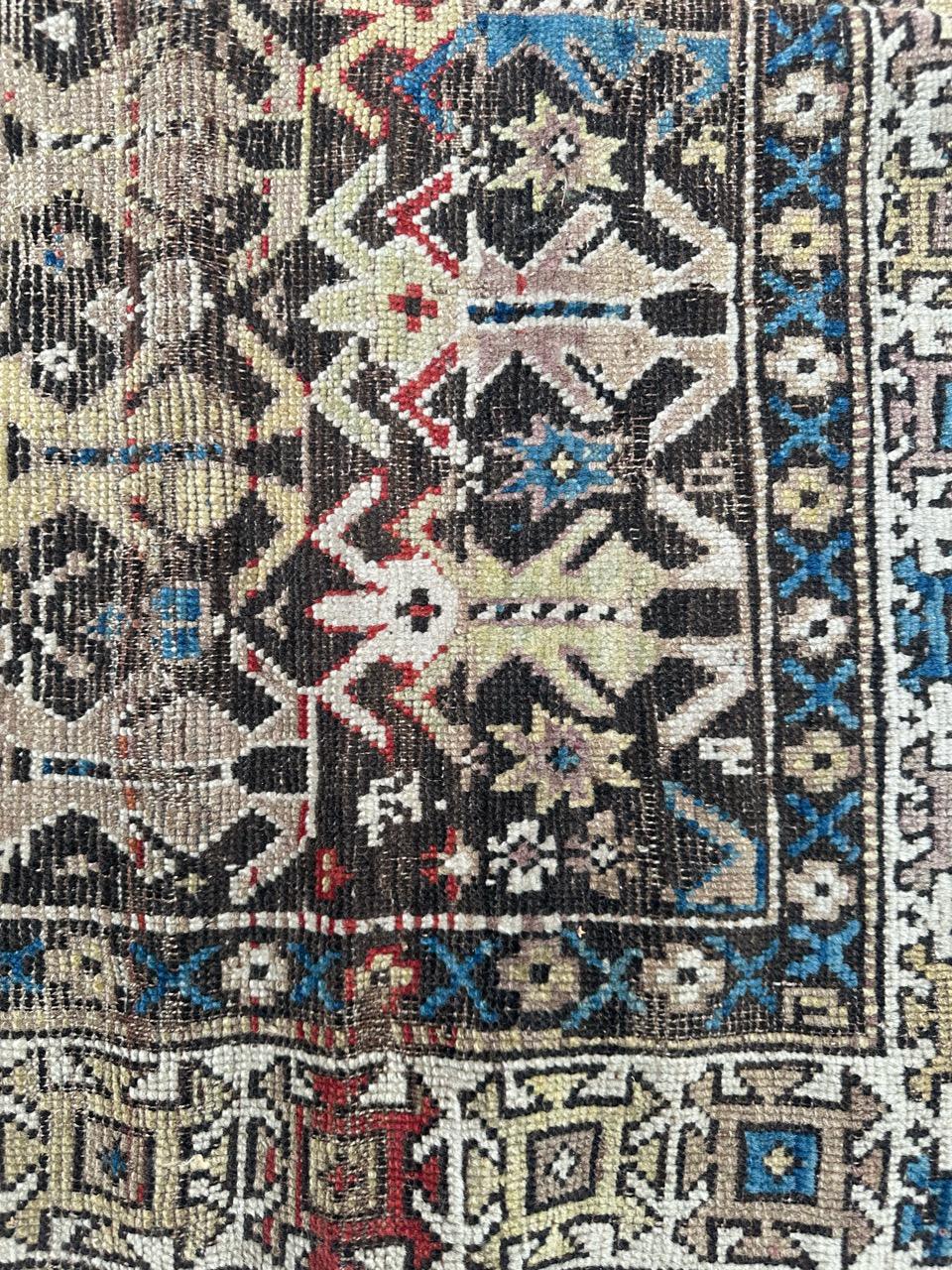 Bobyrug’s pretty antique distressed Caucasian shirvan rug For Sale 8