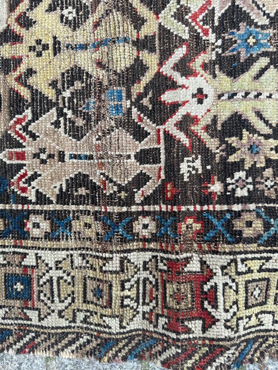 Bobyrug’s pretty antique distressed Caucasian shirvan rug For Sale 9