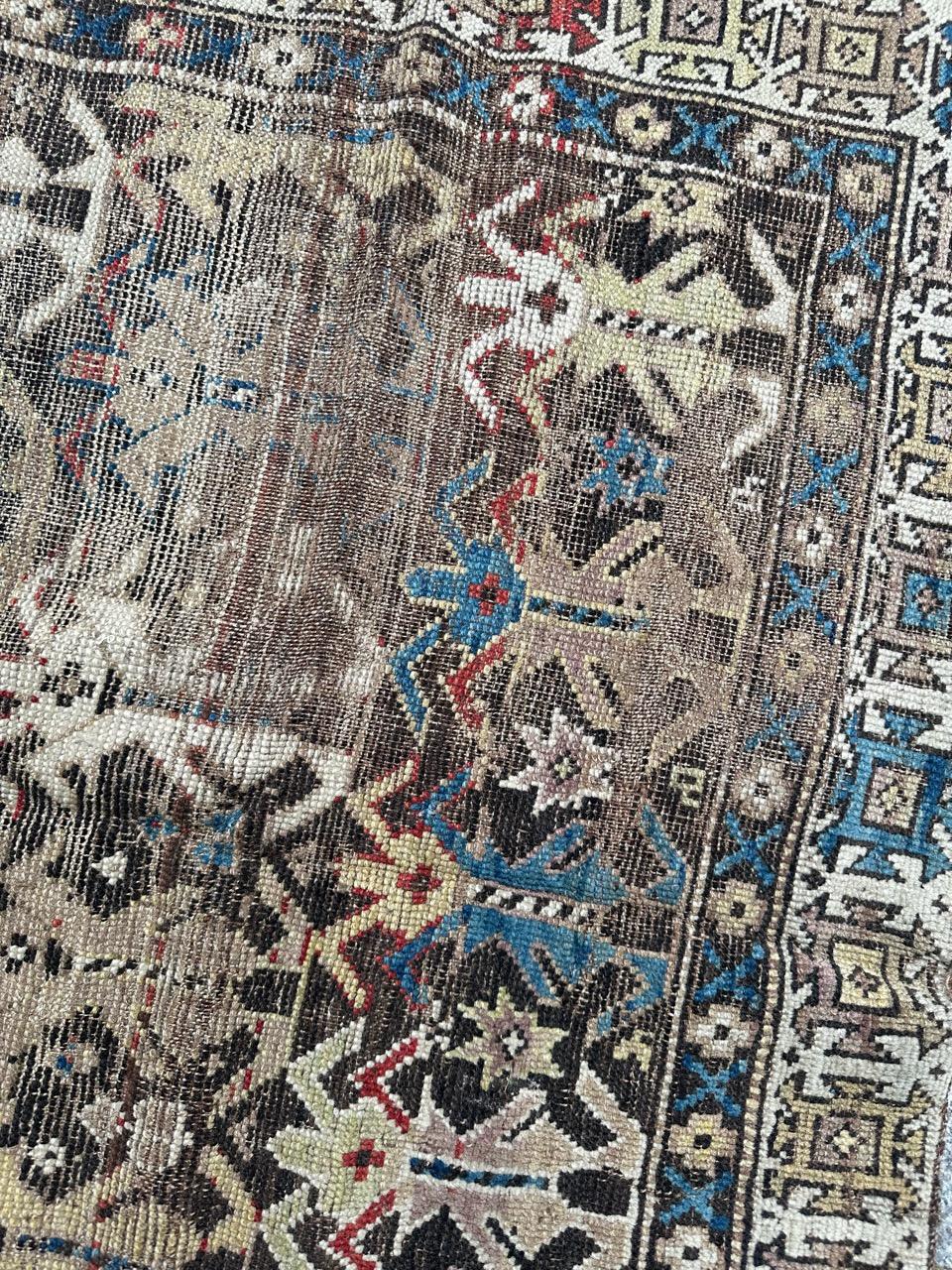 Bobyrug’s pretty antique distressed Caucasian shirvan rug For Sale 10