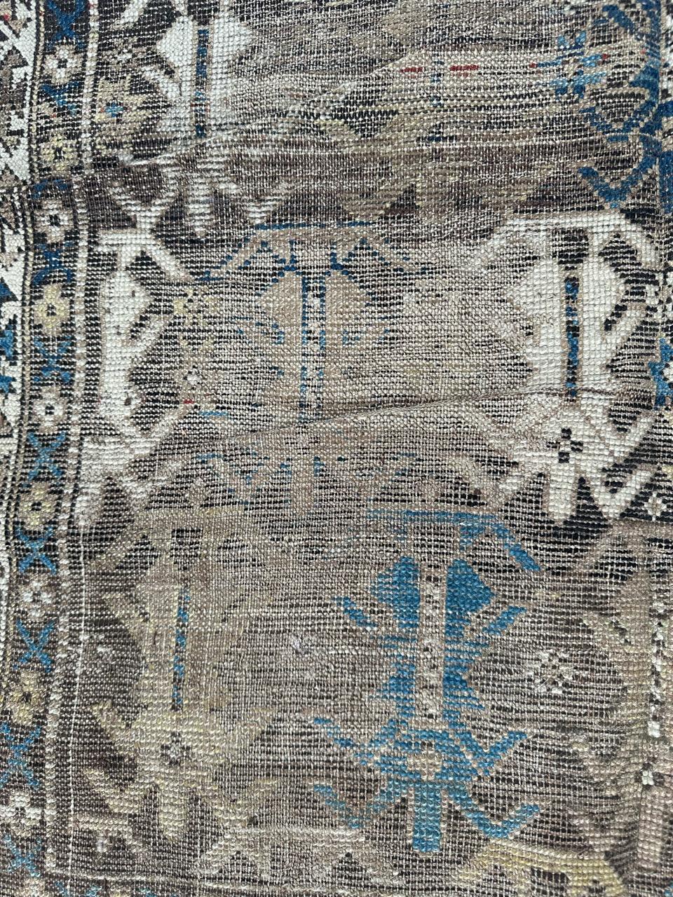 Kazak Bobyrug’s pretty antique distressed Caucasian shirvan rug For Sale