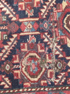 Bobyrug’s pretty antique distressed collectible north western rug fragment
