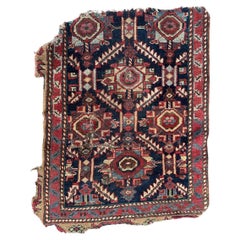 Bobyrug’s pretty antique distressed collectible north western rug fragment 