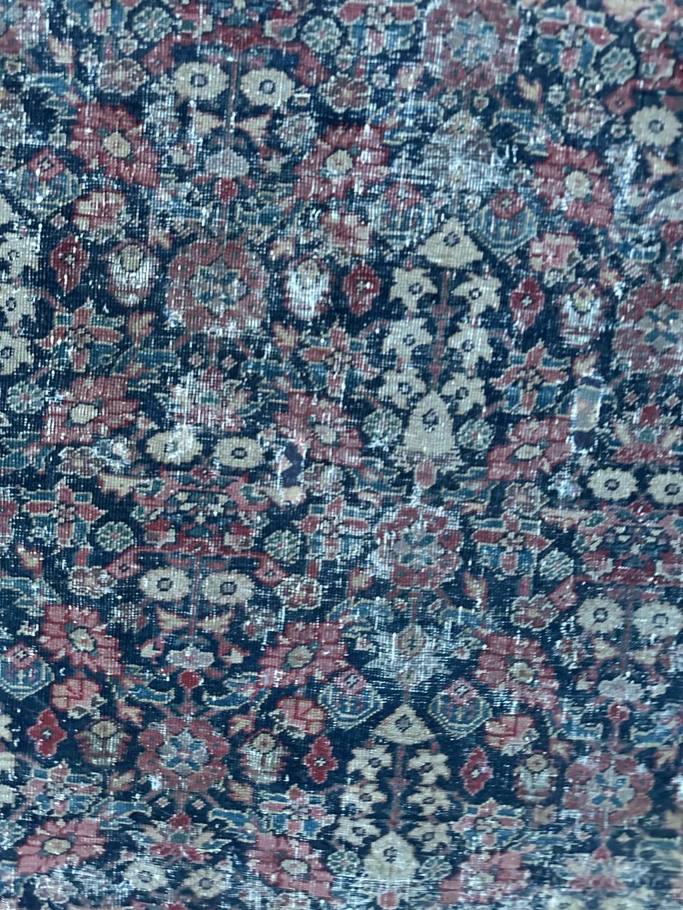 Bobyrug’s pretty antique distressed fine Farahan rug  For Sale 6