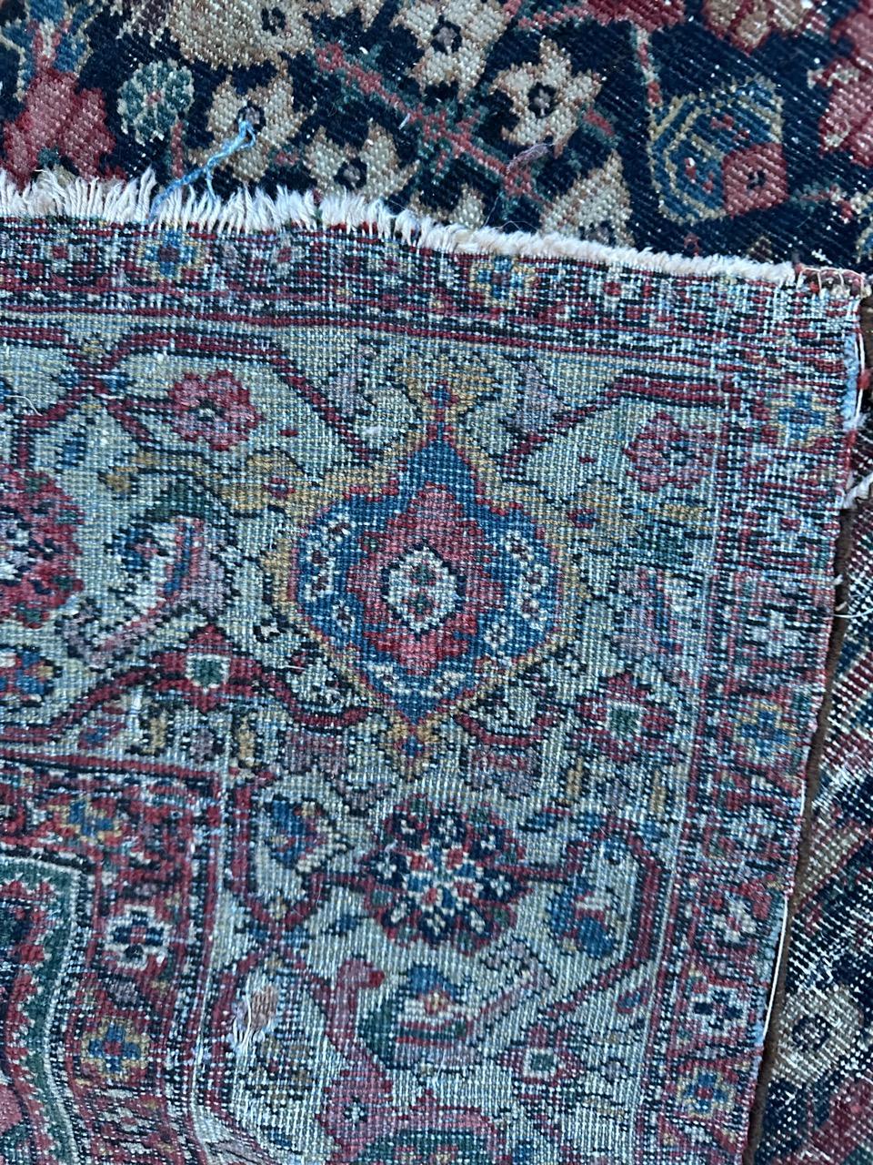 Bobyrug’s pretty antique distressed fine Farahan rug  For Sale 10