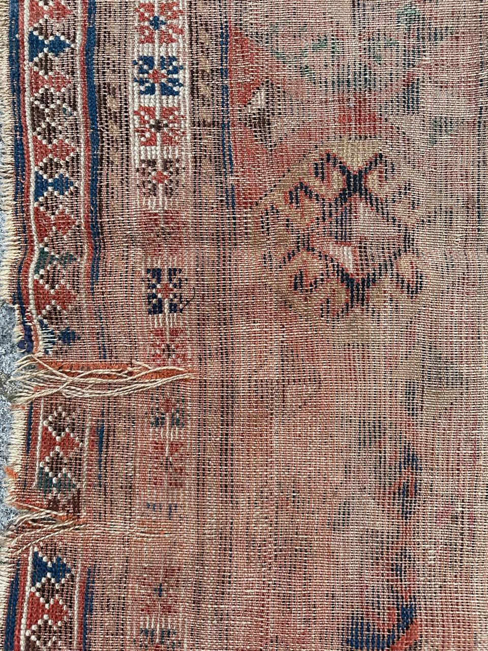 Bobyrug’s pretty antique distressed Kazak rug For Sale 4