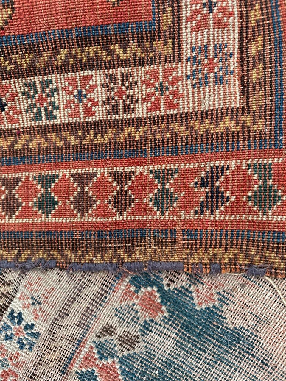 Bobyrug’s pretty antique distressed Kazak rug For Sale 13