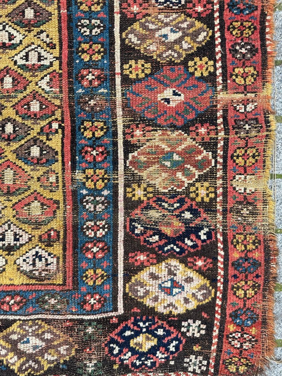 Bobyrug’s pretty antique distressed Kurdish rug  For Sale 3