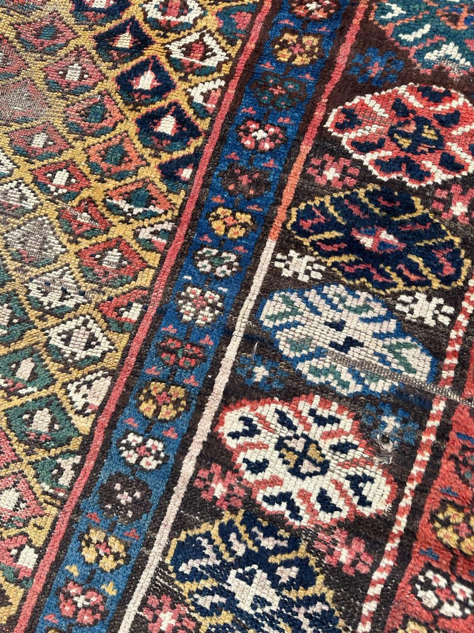 Bobyrug’s pretty antique distressed Kurdish rug  For Sale 8