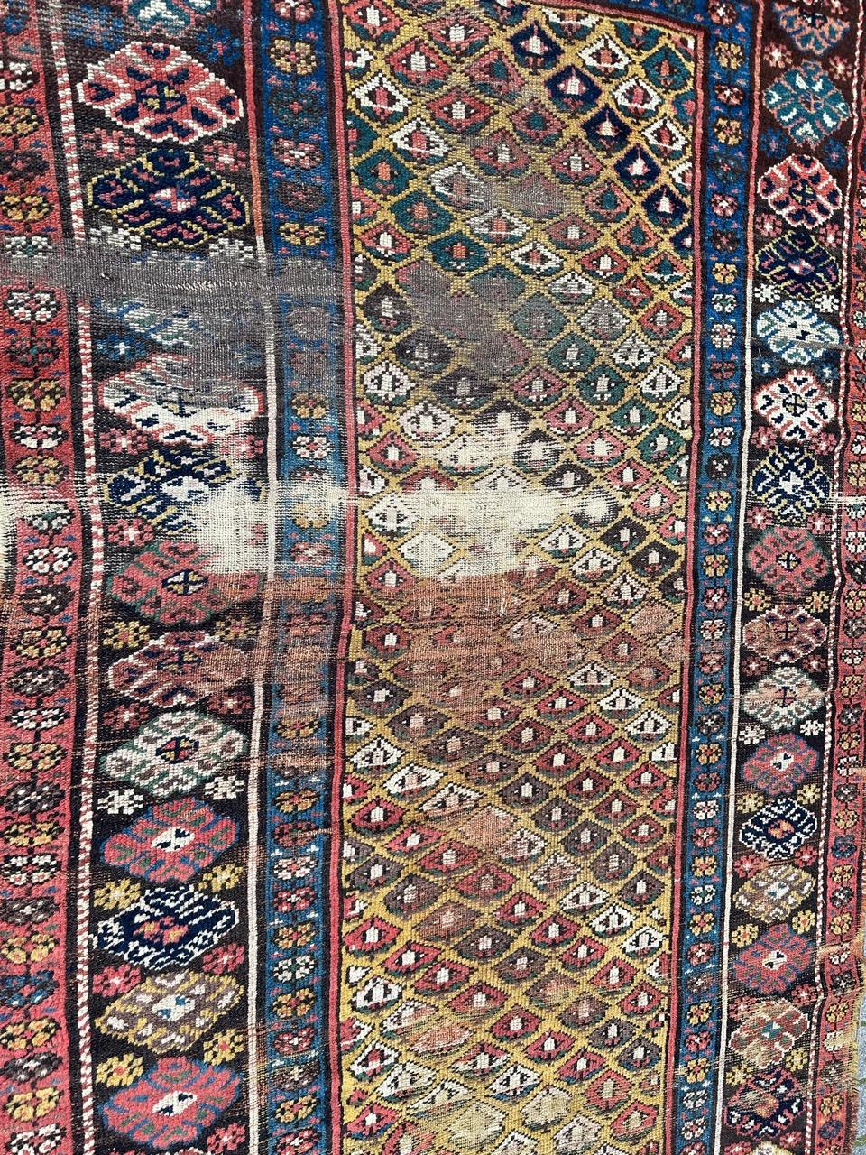 Bobyrug’s pretty antique distressed Kurdish rug  For Sale 10