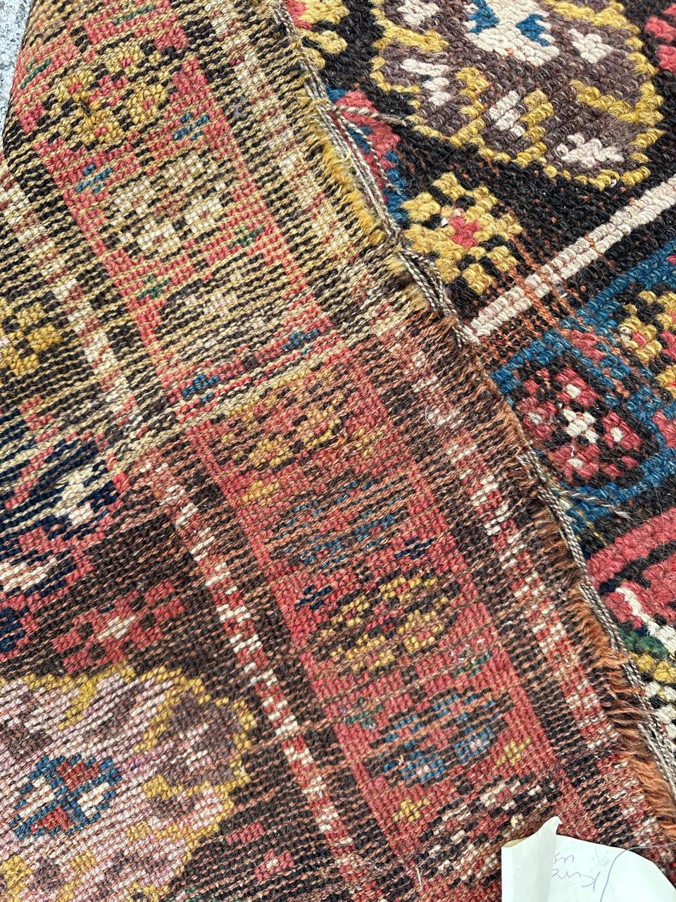 Bobyrug’s pretty antique distressed Kurdish rug  For Sale 11