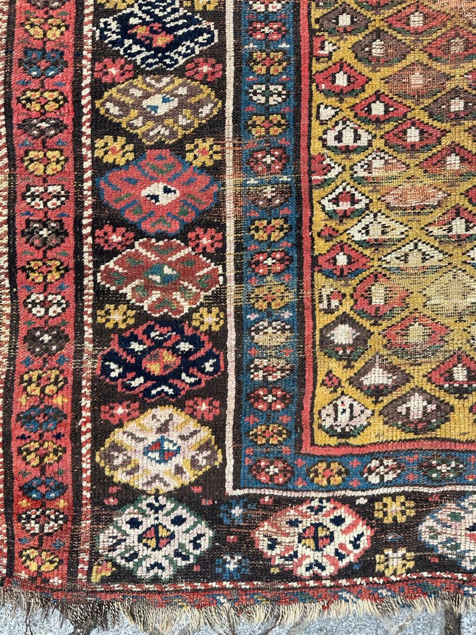 Bobyrug’s pretty antique distressed Kurdish rug  For Sale 12