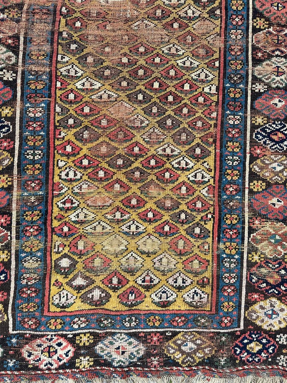 19th Century Bobyrug’s pretty antique distressed Kurdish rug  For Sale