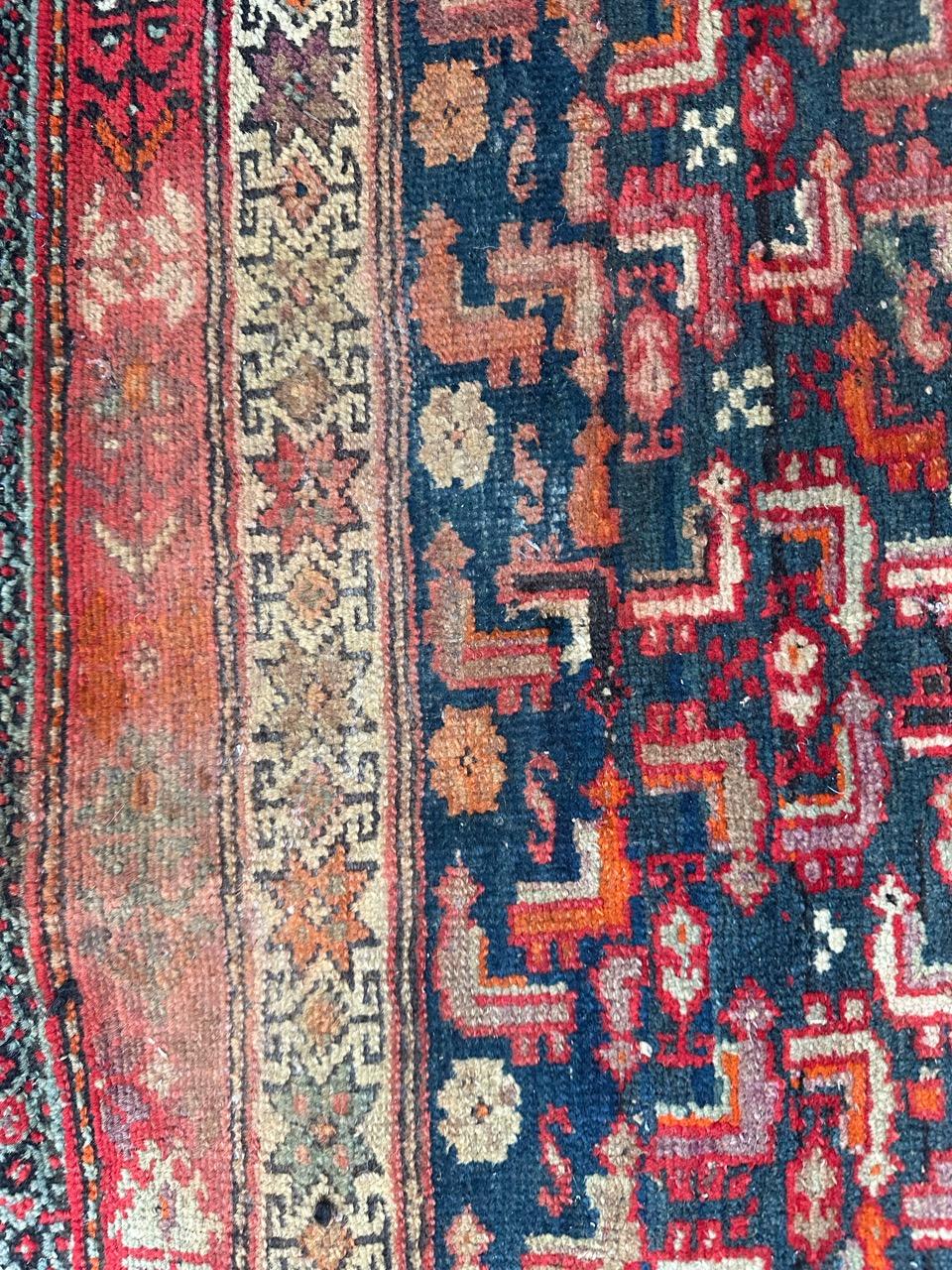 Bobyrug’s pretty antique distressed malayer rug For Sale 2