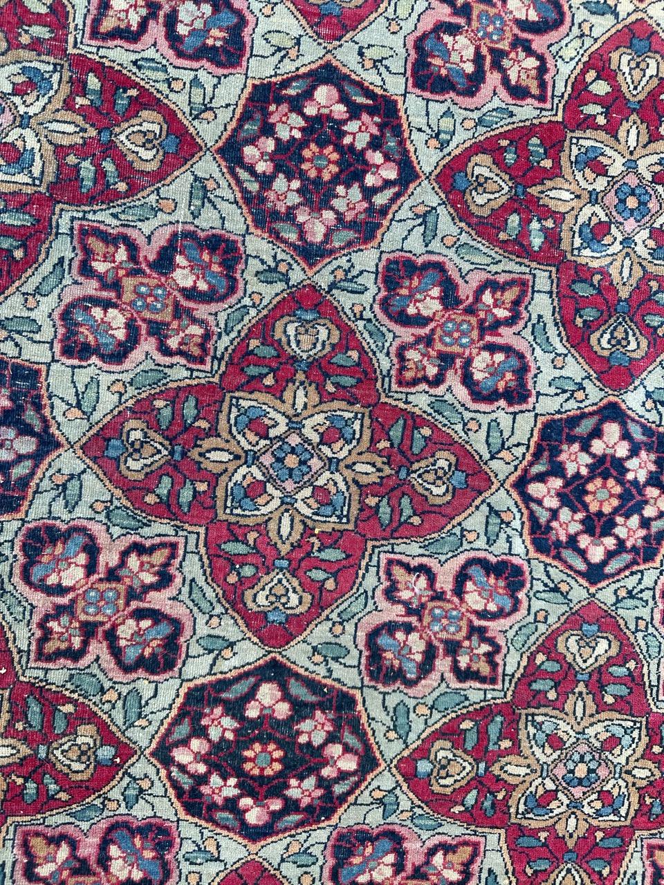 Bobyrug’s pretty antique fine Tehran rug  For Sale 2
