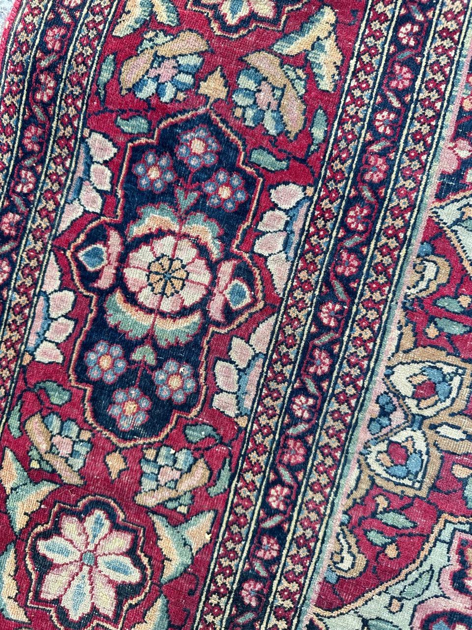 Bobyrug’s pretty antique fine Tehran rug  For Sale 3