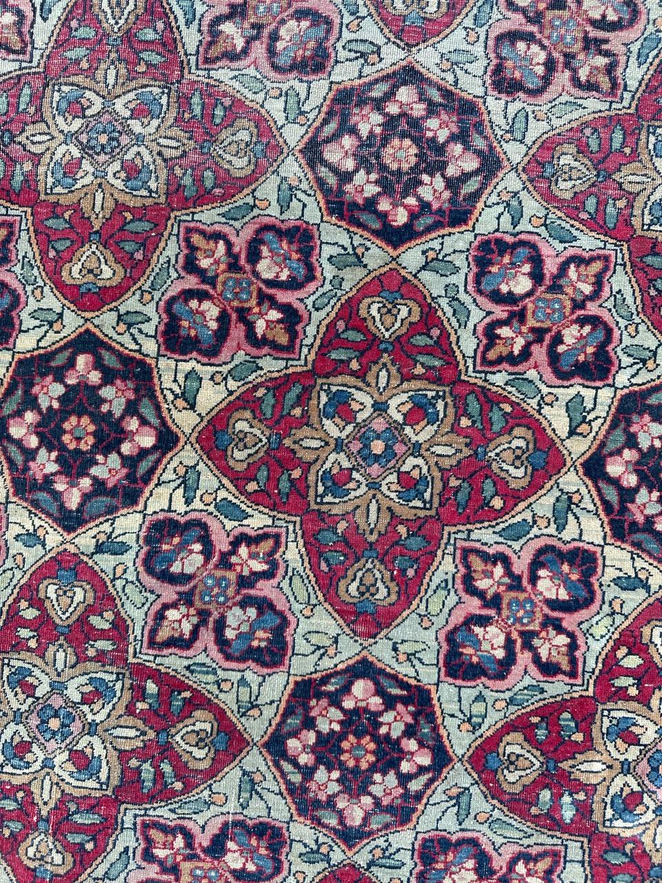 Bobyrug’s pretty antique fine Tehran rug  For Sale 4