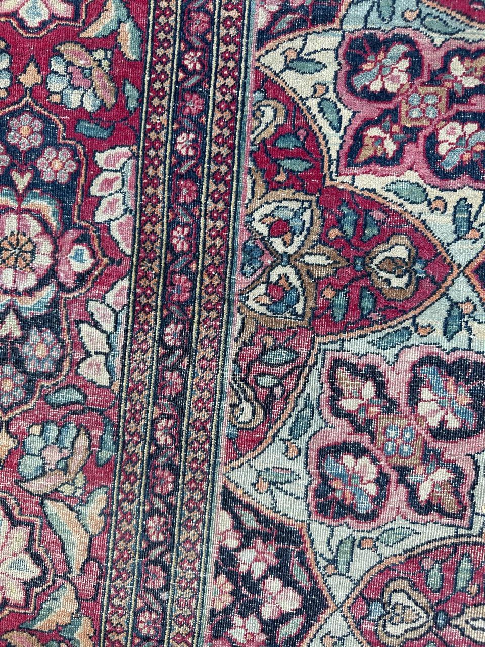 Bobyrug’s pretty antique fine Tehran rug  For Sale 5
