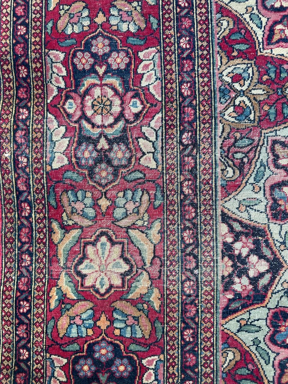 Bobyrug’s pretty antique fine Tehran rug  For Sale 6