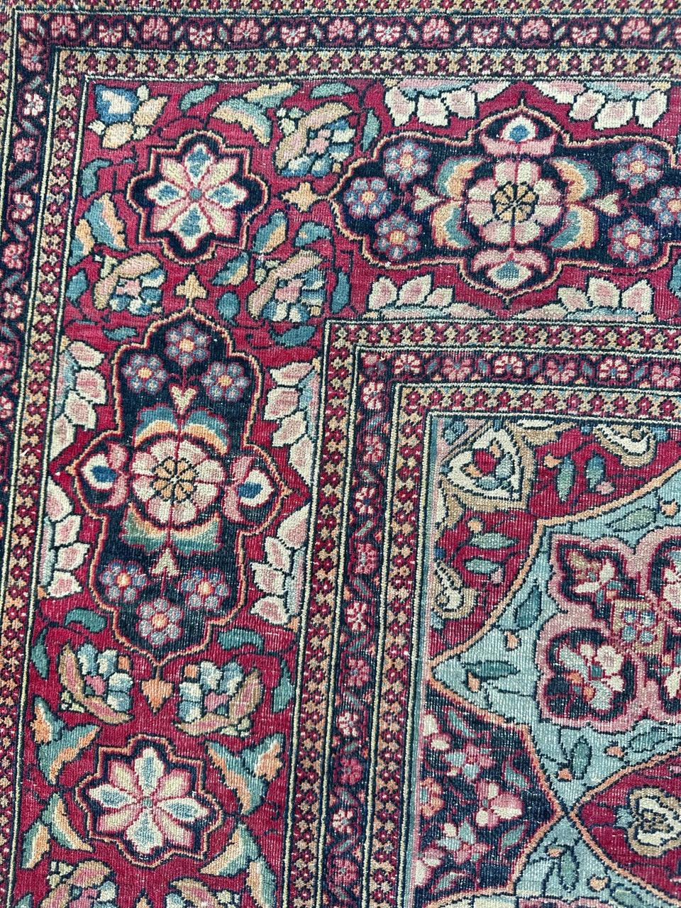 Bobyrug’s pretty antique fine Tehran rug  For Sale 7