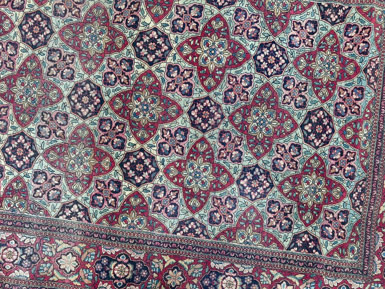 Kirman Bobyrug’s pretty antique fine Tehran rug  For Sale