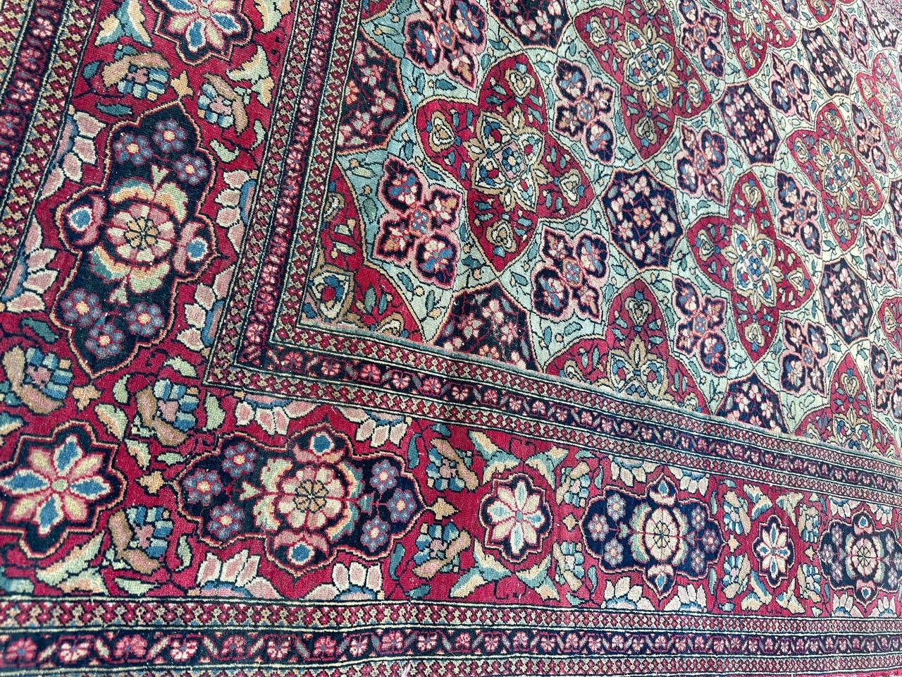 19th Century Bobyrug’s pretty antique fine Tehran rug  For Sale