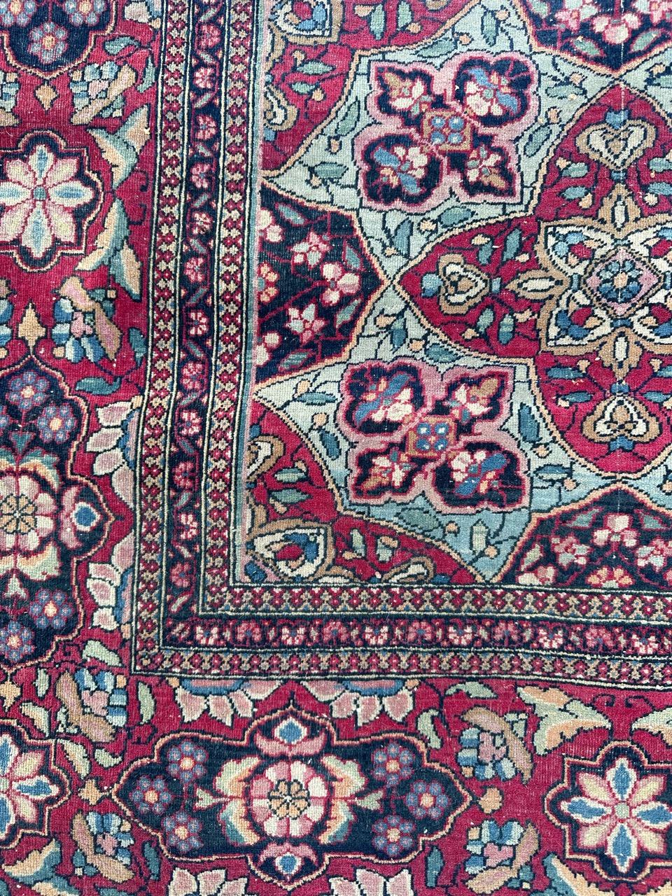 Bobyrug’s pretty antique fine Tehran rug  For Sale 1