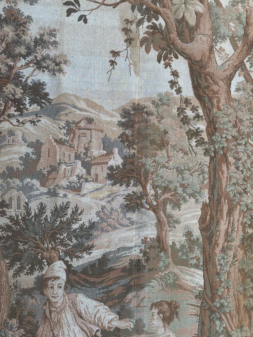 Bobyrug’s pretty antique French Aubusson style Jacquard tapestry For Sale 8