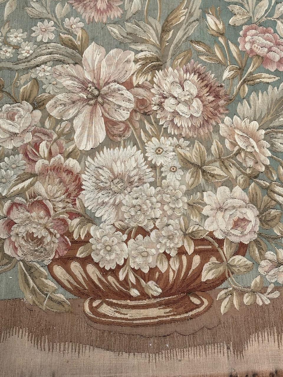 Hand-Woven Bobyrug’s pretty antique French Aubusson tapestry  For Sale