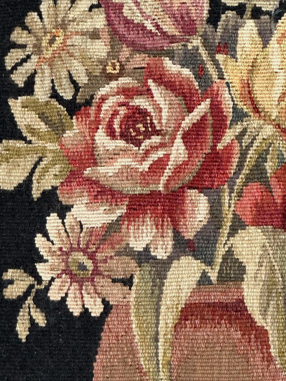Hand-Woven Bobyrug’s Pretty antique French Aubusson Tapestry For Sale