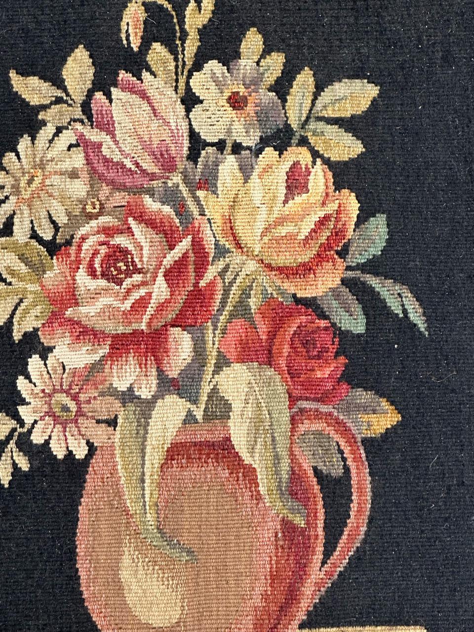Wool Bobyrug’s Pretty antique French Aubusson Tapestry For Sale