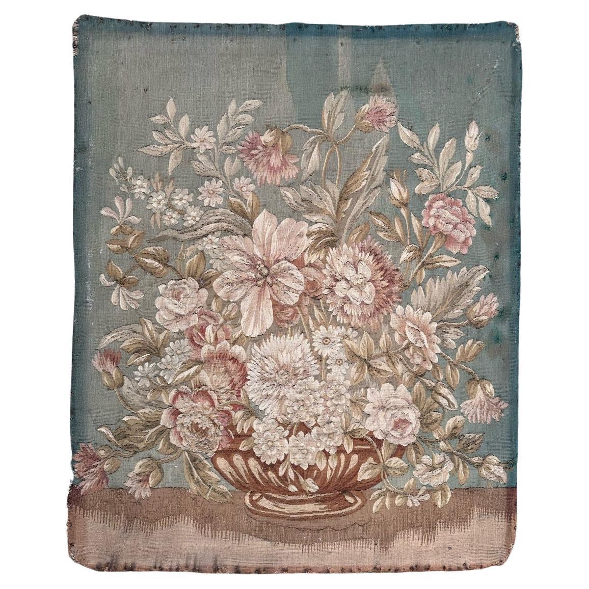 Bobyrug’s pretty antique French Aubusson tapestry  For Sale