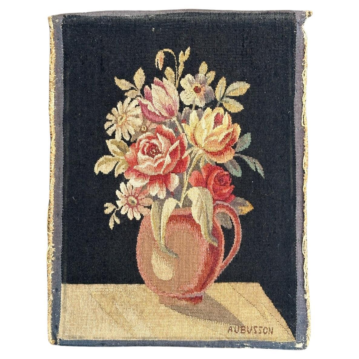 Bobyrug’s Pretty antique French Aubusson Tapestry For Sale