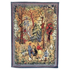 Bobyrug's pretty antique French Aubusson tapestry Guy Laval modern design