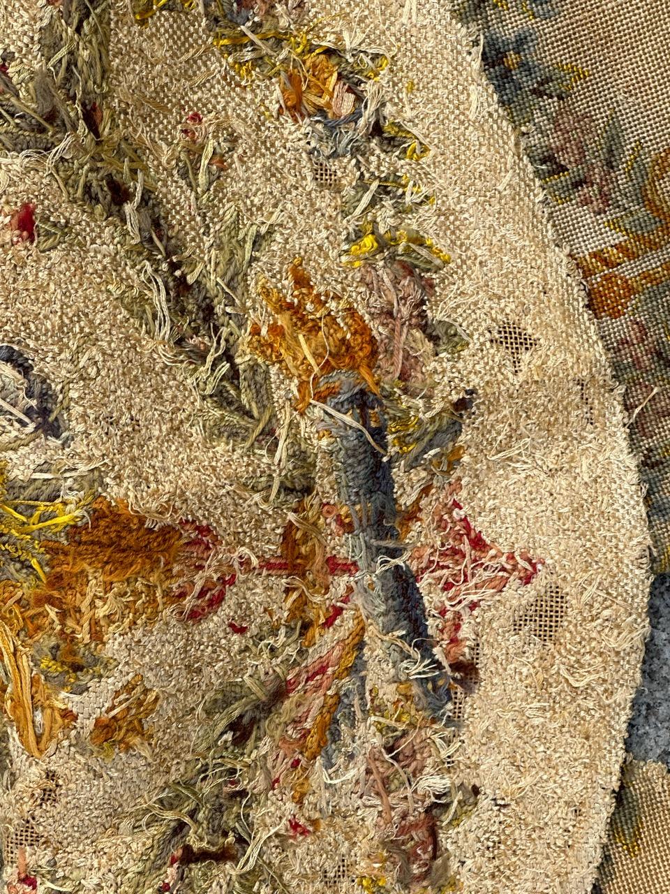 Bobyrug's hübscher antiker französischer Nadelspitze-Stuhlbezug Wandteppich  im Angebot 6