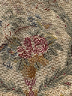 Bobyrug's hübscher antiker französischer Nadelspitze-Stuhlbezug Wandteppich