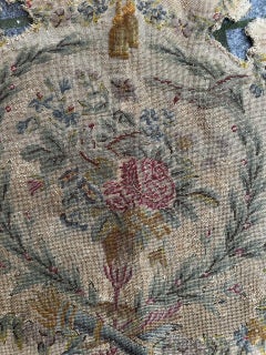 Bobyrug’s pretty antique French needlepoint chair cover tapestry