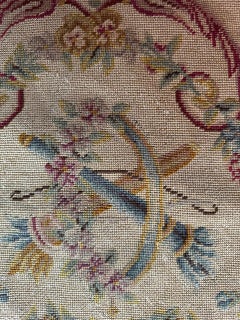 Bobyrug’s pretty antique French needlepoint chair cover tapestry