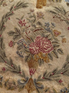 Bobyrug’s pretty antique French needlepoint chair cover tapestry