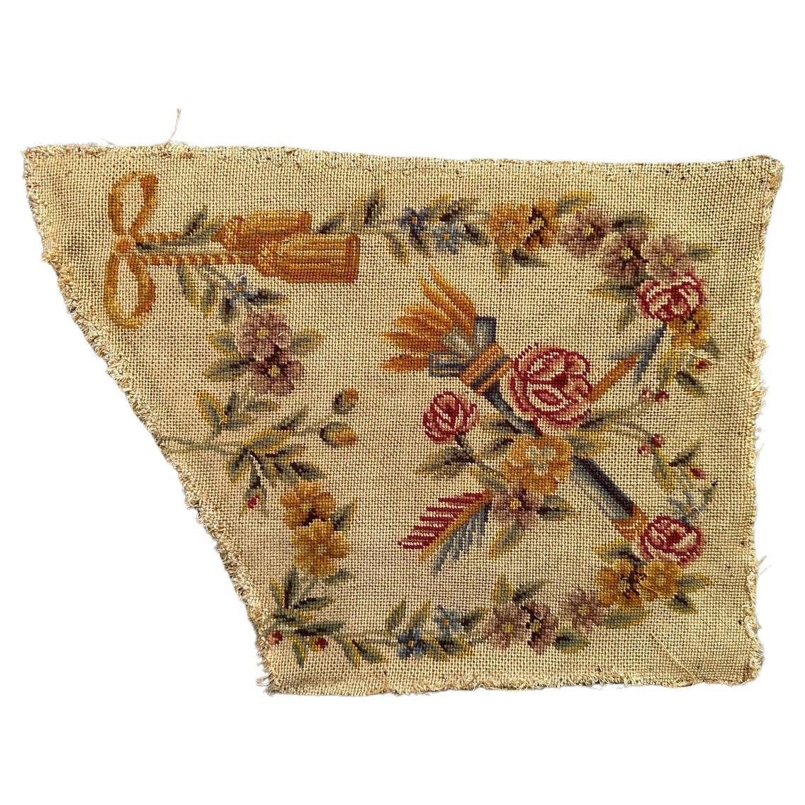 Bobyrug’s pretty antique French needlepoint chair cover tapestry 