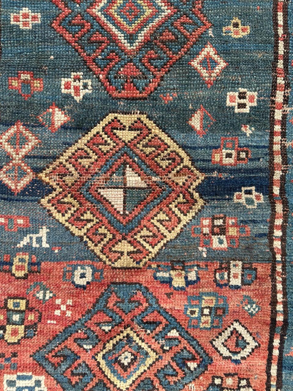 Bobyrug’s pretty antique kazak rug For Sale 3