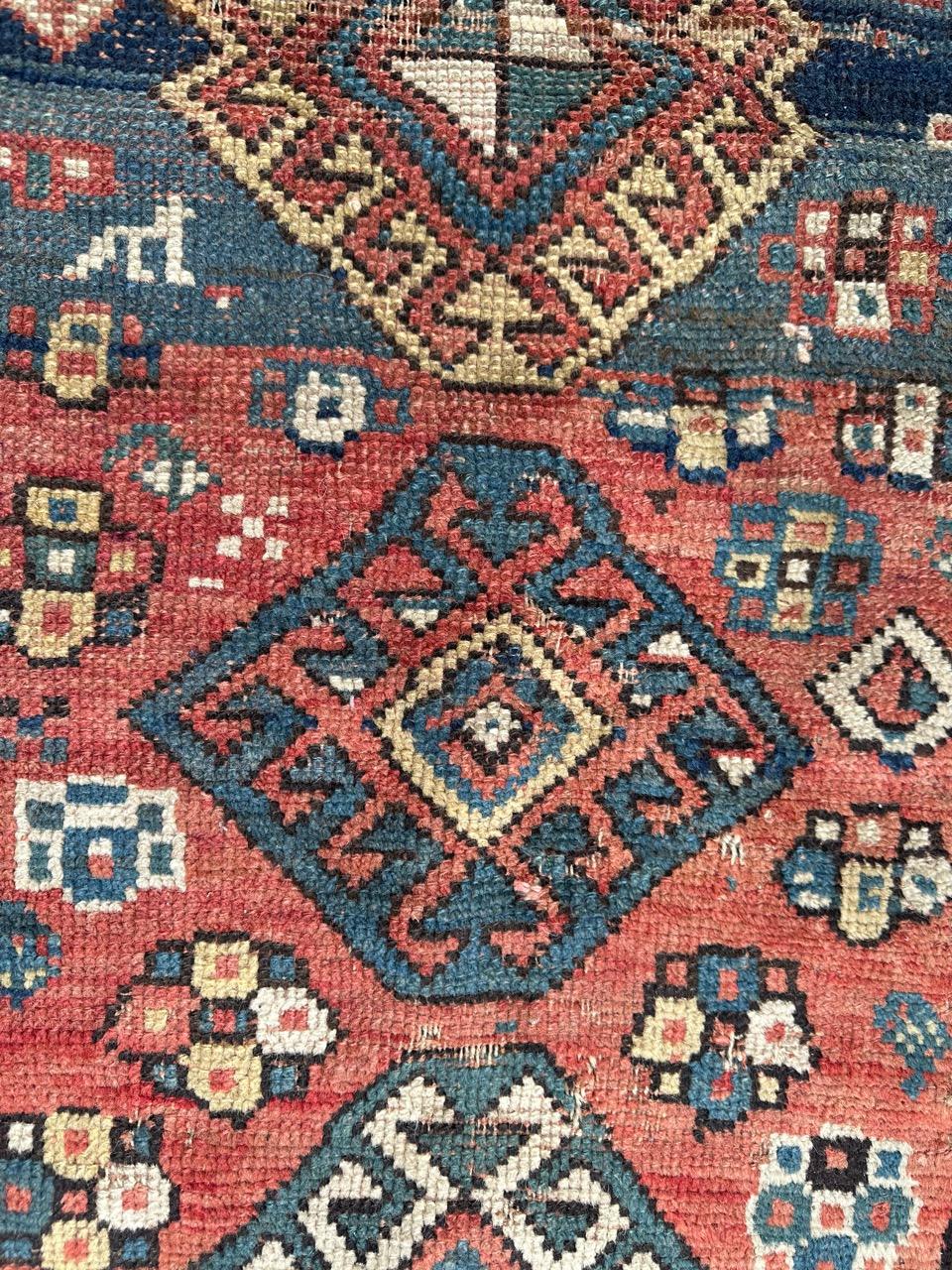 Bobyrug’s pretty antique kazak rug For Sale 4