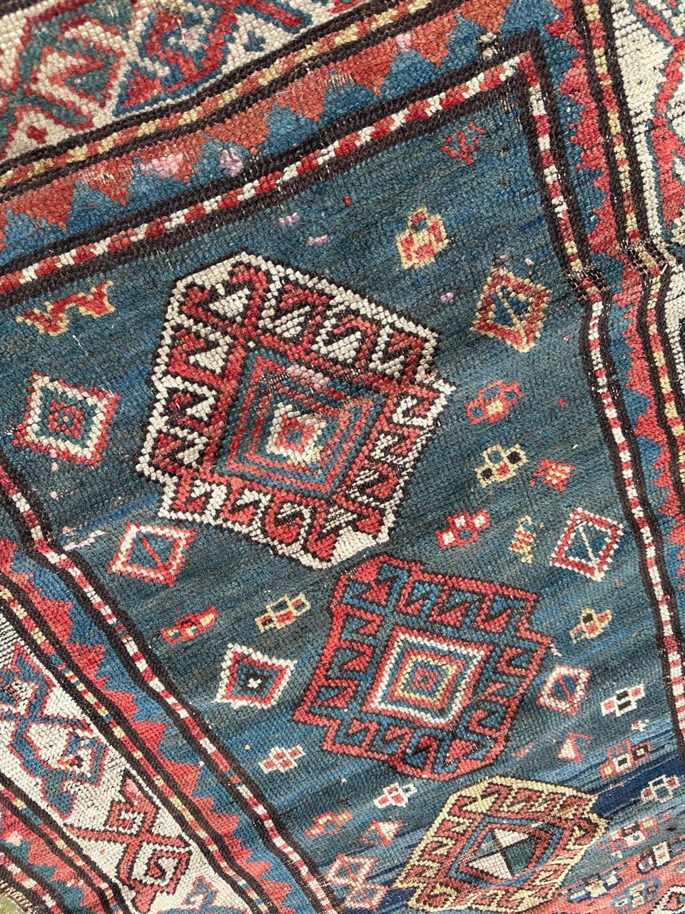 Bobyrug’s pretty antique kazak rug For Sale 6