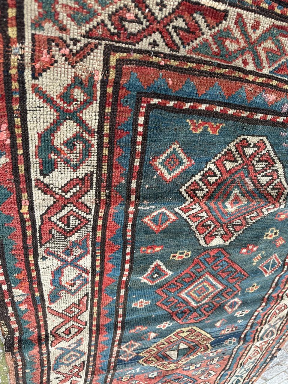 Bobyrug’s pretty antique kazak rug For Sale 7