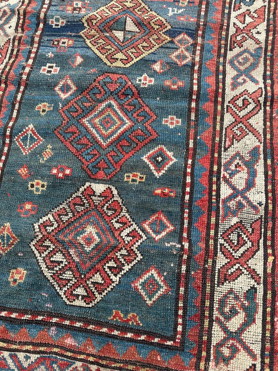 Bobyrug’s pretty antique kazak rug For Sale 8