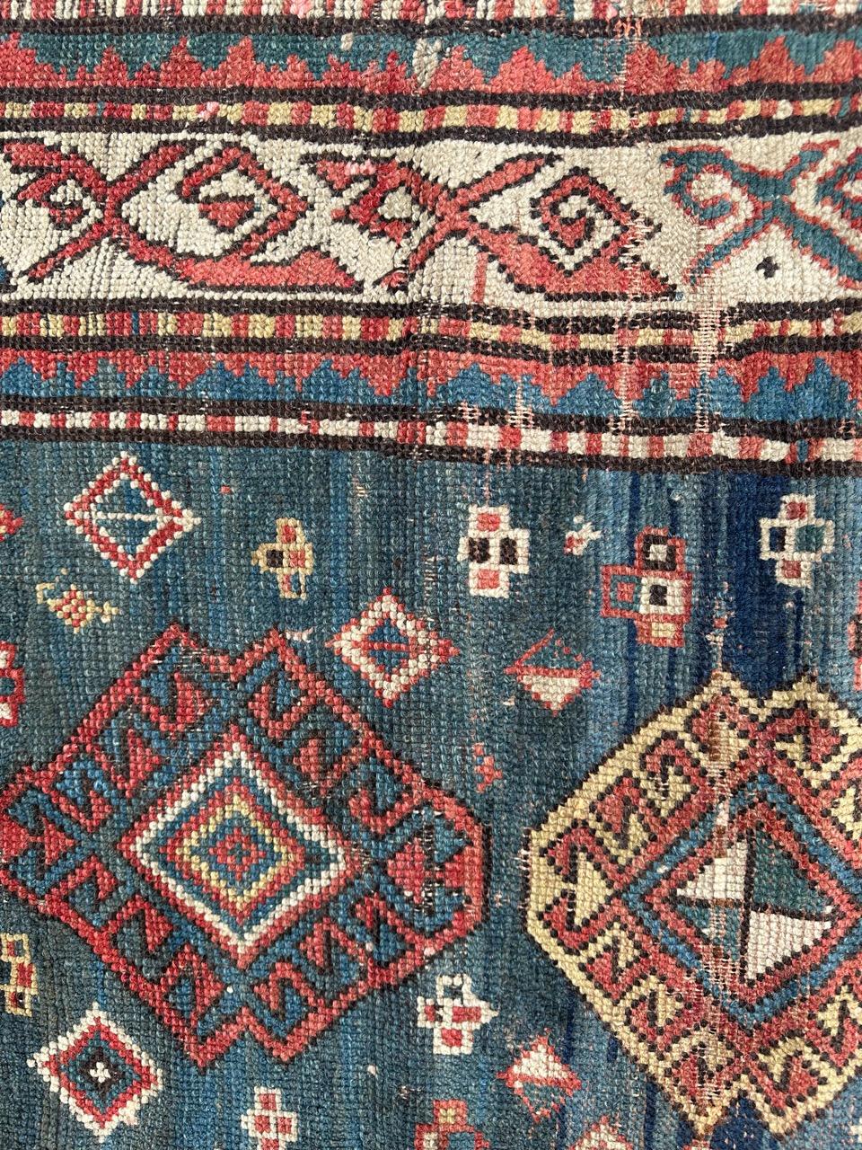 Bobyrug’s pretty antique kazak rug For Sale 11