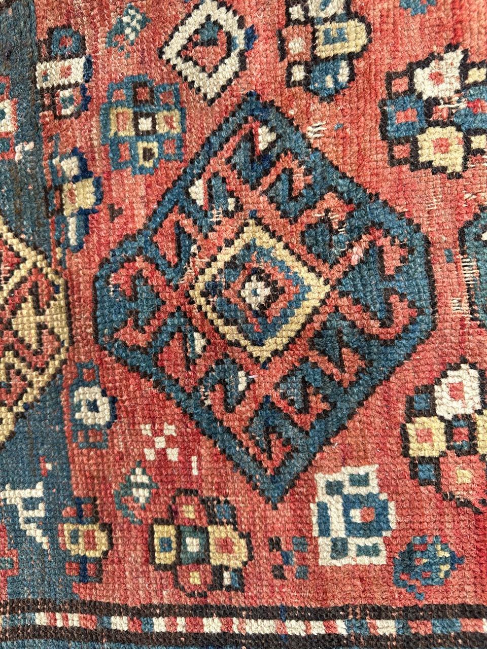 Bobyrug’s pretty antique kazak rug For Sale 12