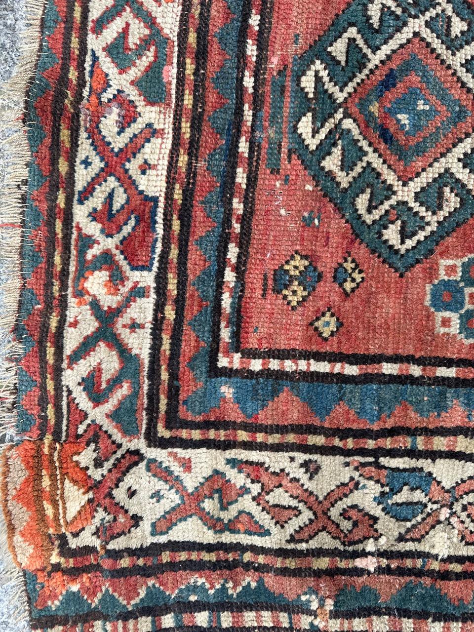 Bobyrug’s pretty antique kazak rug For Sale 1