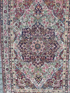 Bobyrug’s pretty antique Kirman lavar rug